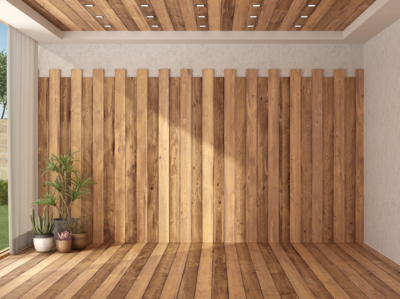 Wooden house in forest